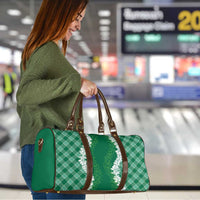 Hawaii Aloha Plumeria Lei Green Palaka Travel Bag LT7 - Polynesian Pride