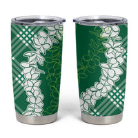 Hawaii Aloha Plumeria Lei Green Palaka Tumbler Cup LT7 Green - Polynesian Pride