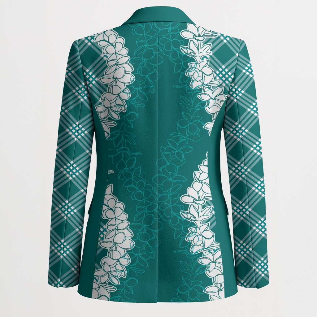 Hawaii Aloha Plumeria Lei Teal Palaka Blazer LT7 - Polynesian Pride