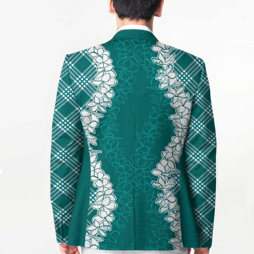 Hawaii Aloha Plumeria Lei Teal Palaka Blazer LT7 - Polynesian Pride