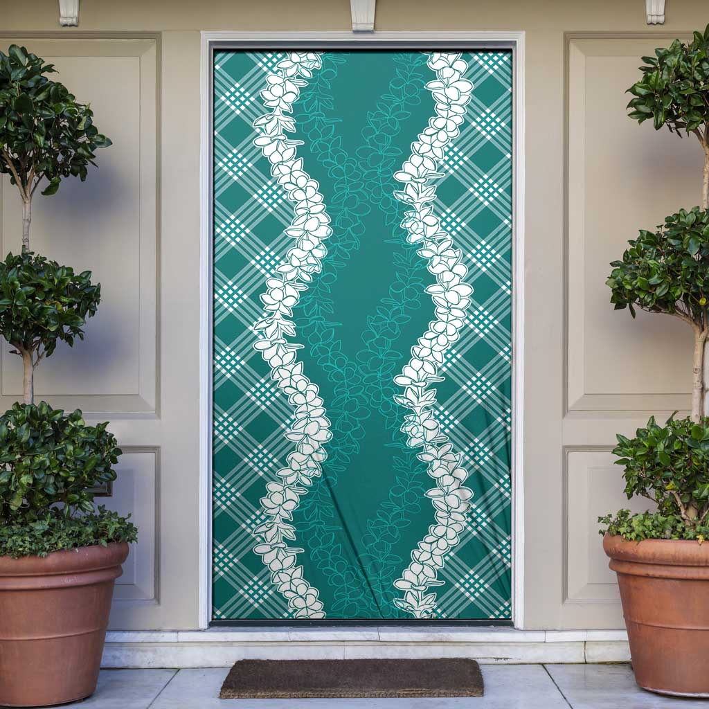 Hawaii Aloha Plumeria Lei Teal Palaka Door Cover LT7 Teal - Polynesian Pride
