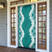 Hawaii Aloha Plumeria Lei Teal Palaka Door Cover LT7 - Polynesian Pride