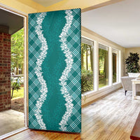 Hawaii Aloha Plumeria Lei Teal Palaka Door Cover LT7 - Polynesian Pride