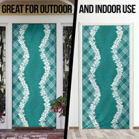 Hawaii Aloha Plumeria Lei Teal Palaka Door Cover LT7 - Polynesian Pride