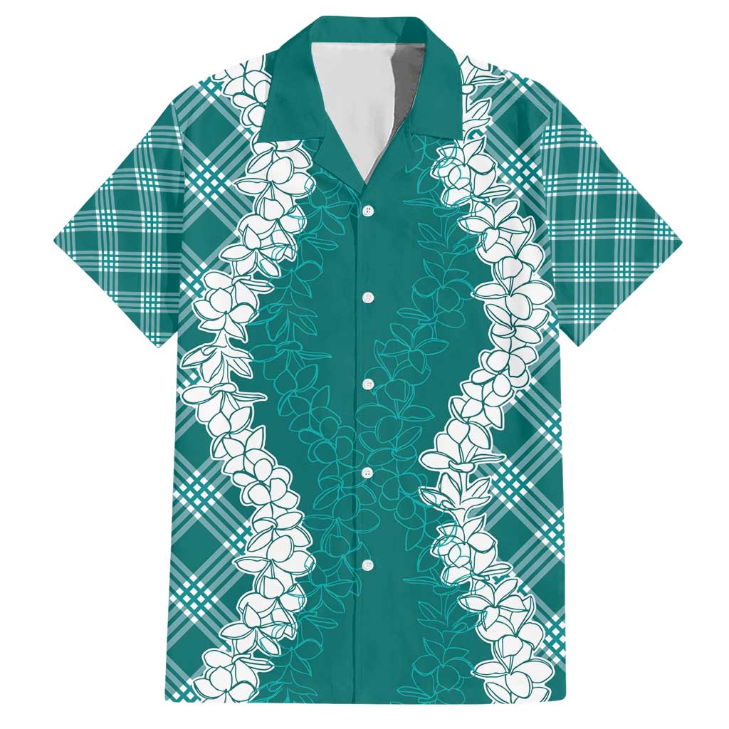 Hawaii Aloha Plumeria Lei Teal Palaka Hawaiian Shirt LT7 Teal - Polynesian Pride