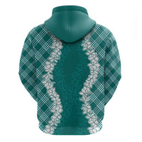 Hawaii Aloha Plumeria Lei Teal Palaka Hoodie LT7 - Polynesian Pride