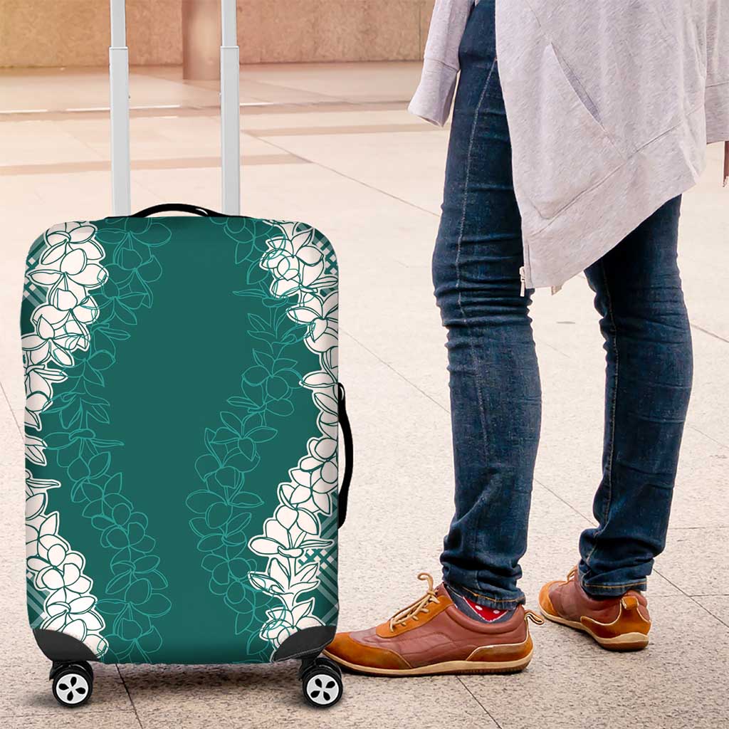 Hawaii Aloha Plumeria Lei Teal Palaka Luggage Cover LT7 Teal - Polynesian Pride