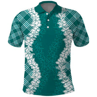Hawaii Aloha Plumeria Lei Teal Palaka Polo Shirt LT7 Teal - Polynesian Pride
