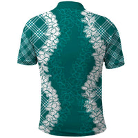 Hawaii Aloha Plumeria Lei Teal Palaka Polo Shirt LT7 - Polynesian Pride