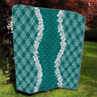 Hawaii Aloha Plumeria Lei Teal Palaka Quilt LT7 - Polynesian Pride