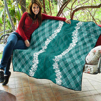 Hawaii Aloha Plumeria Lei Teal Palaka Quilt LT7 - Polynesian Pride