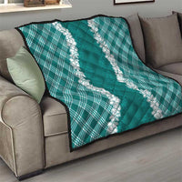 Hawaii Aloha Plumeria Lei Teal Palaka Quilt LT7 - Polynesian Pride