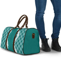 Hawaii Aloha Plumeria Lei Teal Palaka Travel Bag LT7 - Polynesian Pride