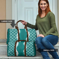 Hawaii Aloha Plumeria Lei Teal Palaka Travel Bag LT7 - Polynesian Pride