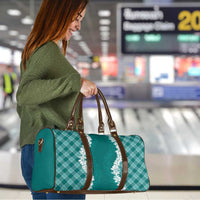 Hawaii Aloha Plumeria Lei Teal Palaka Travel Bag LT7 - Polynesian Pride