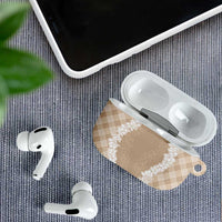 Hawaii Aloha Plumeria Lei Beige Palaka AirPods Case LT7 - Polynesian Pride