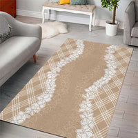 Hawaii Aloha Plumeria Lei Beige Palaka Area Rug LT7 - Polynesian Pride