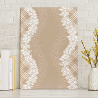 Hawaii Aloha Plumeria Lei Beige Palaka Canvas Wall Art LT7 Without Frame Beige - Polynesian Pride