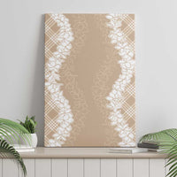 Hawaii Aloha Plumeria Lei Beige Palaka Canvas Wall Art LT7 - Polynesian Pride