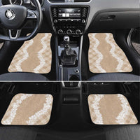 Hawaii Aloha Plumeria Lei Beige Palaka Car Mats LT7 Set 4pcs Beige - Polynesian Pride