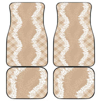 Hawaii Aloha Plumeria Lei Beige Palaka Car Mats LT7 - Polynesian Pride