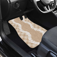 Hawaii Aloha Plumeria Lei Beige Palaka Car Mats LT7 - Polynesian Pride