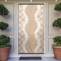 Hawaii Aloha Plumeria Lei Beige Palaka Door Cover LT7 Beige - Polynesian Pride