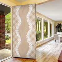 Hawaii Aloha Plumeria Lei Beige Palaka Door Cover LT7 - Polynesian Pride