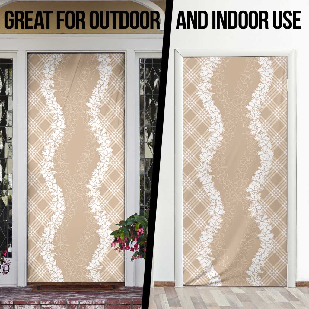 Hawaii Aloha Plumeria Lei Beige Palaka Door Cover LT7 - Polynesian Pride