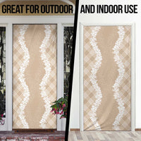 Hawaii Aloha Plumeria Lei Beige Palaka Door Cover LT7 - Polynesian Pride