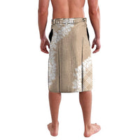 Hawaii Aloha Plumeria Lei Beige Palaka Lavalava LT7 - Polynesian Pride