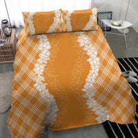 Hawaii Aloha Plumeria Lei Orange Palaka Bedding Set LT7 - Polynesian Pride