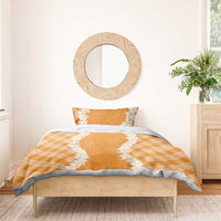 Hawaii Aloha Plumeria Lei Orange Palaka Bedding Set LT7 - Polynesian Pride