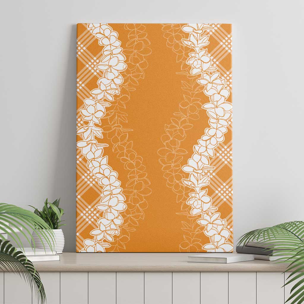 Hawaii Aloha Plumeria Lei Orange Palaka Canvas Wall Art LT7 - Polynesian Pride