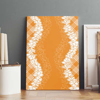 Hawaii Aloha Plumeria Lei Orange Palaka Canvas Wall Art LT7 - Polynesian Pride