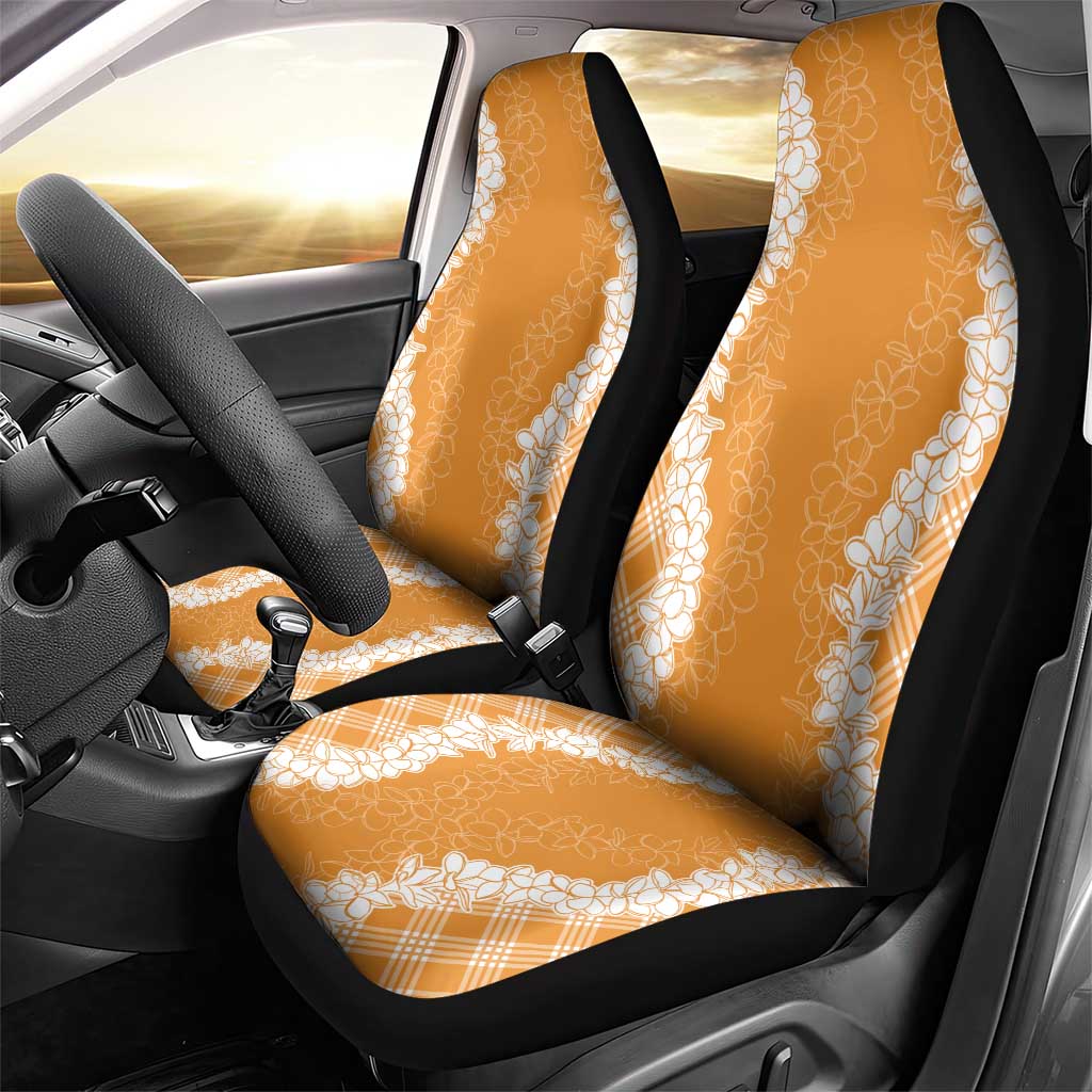 Hawaii Aloha Plumeria Lei Orange Palaka Car Seat Cover LT7 - Polynesian Pride