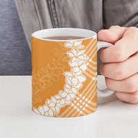 Hawaii Aloha Plumeria Lei Orange Palaka Ceramic Mug LT7 - Polynesian Pride