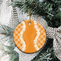 Hawaii Aloha Plumeria Lei Orange Palaka Ceramic Ornament LT7 - Polynesian Pride