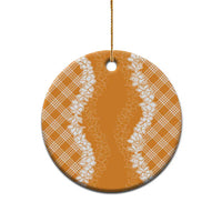 Hawaii Aloha Plumeria Lei Orange Palaka Ceramic Ornament LT7 - Polynesian Pride