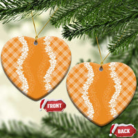 Hawaii Aloha Plumeria Lei Orange Palaka Ceramic Ornament LT7 Heart Orange - Polynesian Pride
