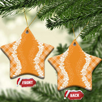 Hawaii Aloha Plumeria Lei Orange Palaka Ceramic Ornament LT7 Star Orange - Polynesian Pride