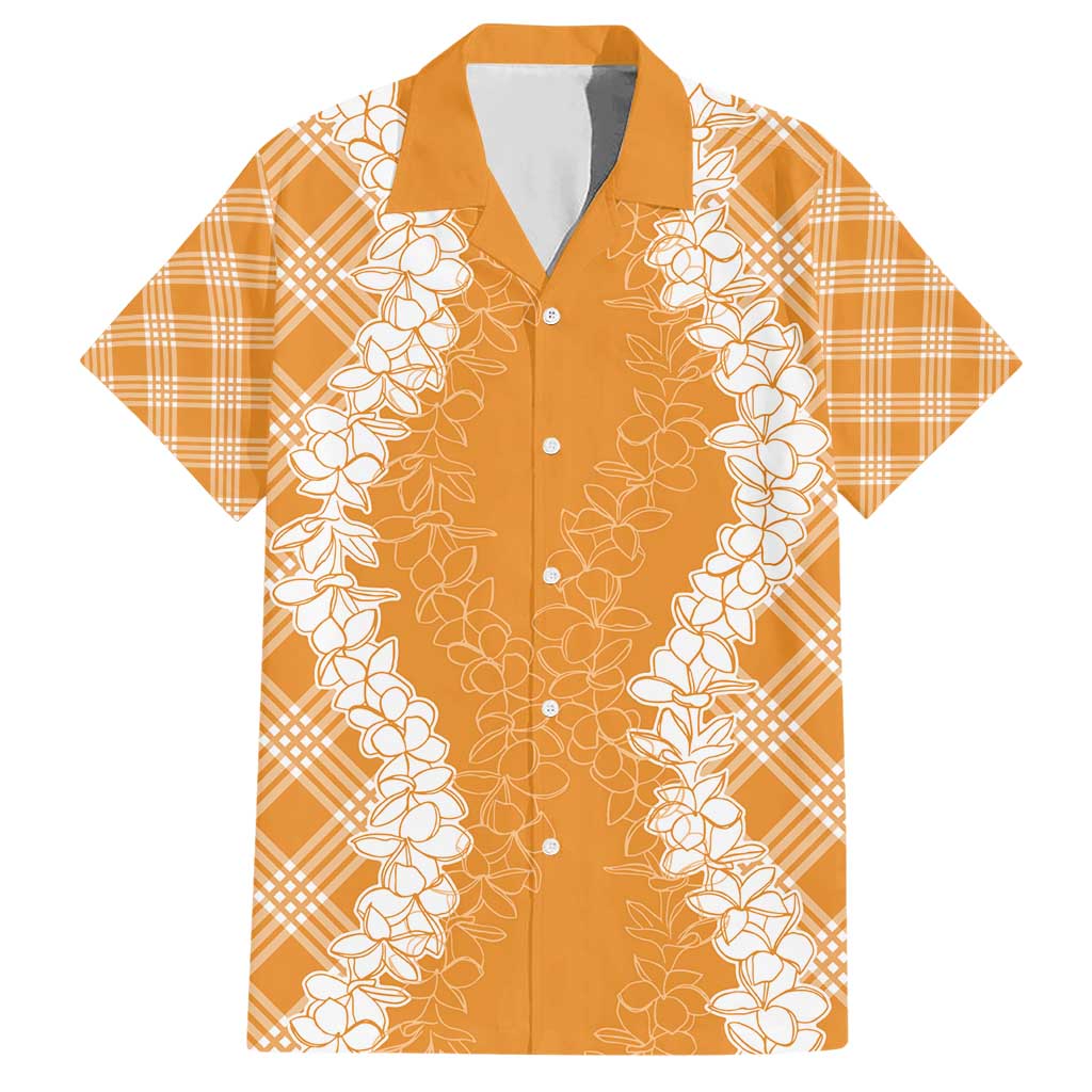 Hawaii Aloha Plumeria Lei Orange Palaka Hawaiian Shirt LT7 Orange - Polynesian Pride