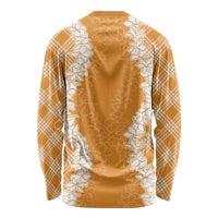 Hawaii Aloha Plumeria Lei Orange Palaka Long Sleeve Shirt LT7 - Polynesian Pride