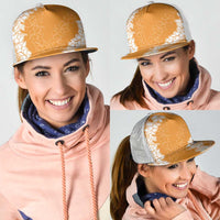 Hawaii Aloha Plumeria Lei Orange Palaka Mesh Trucker Cap LT7 - Polynesian Pride