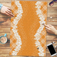 Hawaii Aloha Plumeria Lei Orange Palaka Puzzle LT7 Orange - Polynesian Pride