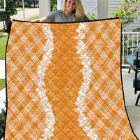 Hawaii Aloha Plumeria Lei Orange Palaka Quilt LT7 Orange - Polynesian Pride