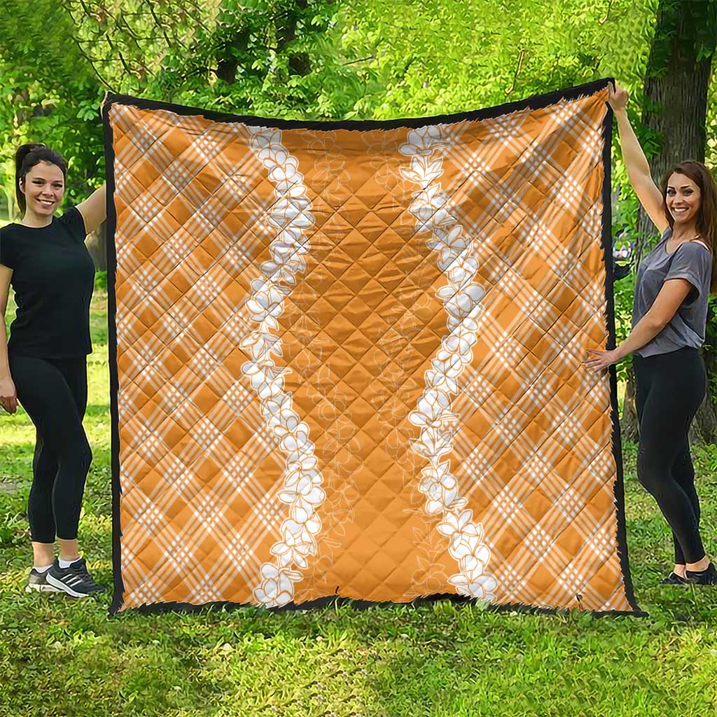 Hawaii Aloha Plumeria Lei Orange Palaka Quilt LT7 - Polynesian Pride