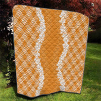 Hawaii Aloha Plumeria Lei Orange Palaka Quilt LT7 - Polynesian Pride