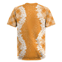 Hawaii Aloha Plumeria Lei Orange Palaka Rugby Jersey LT7 - Polynesian Pride