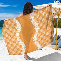 Hawaii Aloha Plumeria Lei Orange Palaka Sarong LT7 One Size 44 x 66 inches Orange - Polynesian Pride